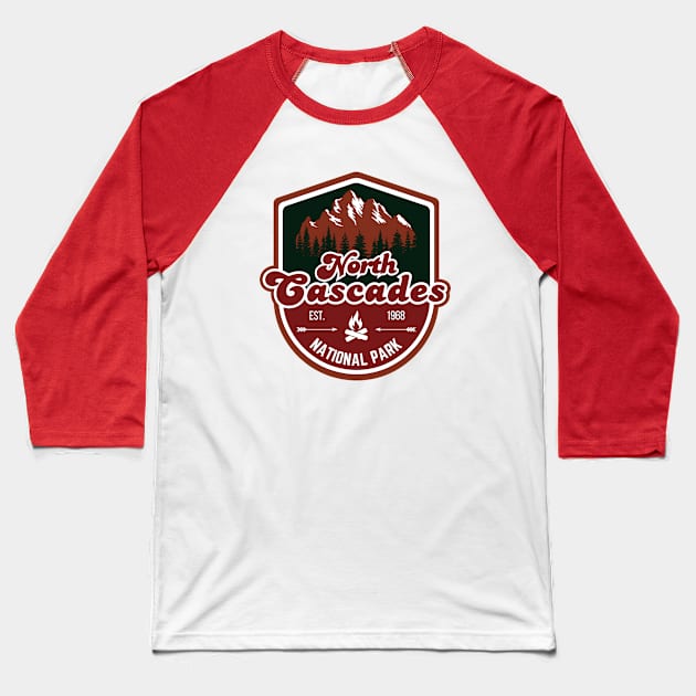 North Cascades National Park Baseball T-Shirt by FullOnNostalgia